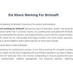 Ela khera working for birlasoft