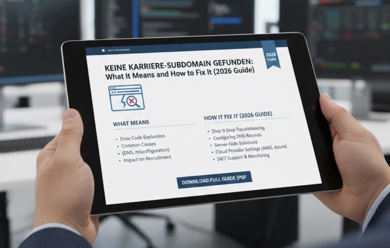 Keine Karriere-Subdomain Gefunden: What It Means and How to Fix It (2026 Guide)