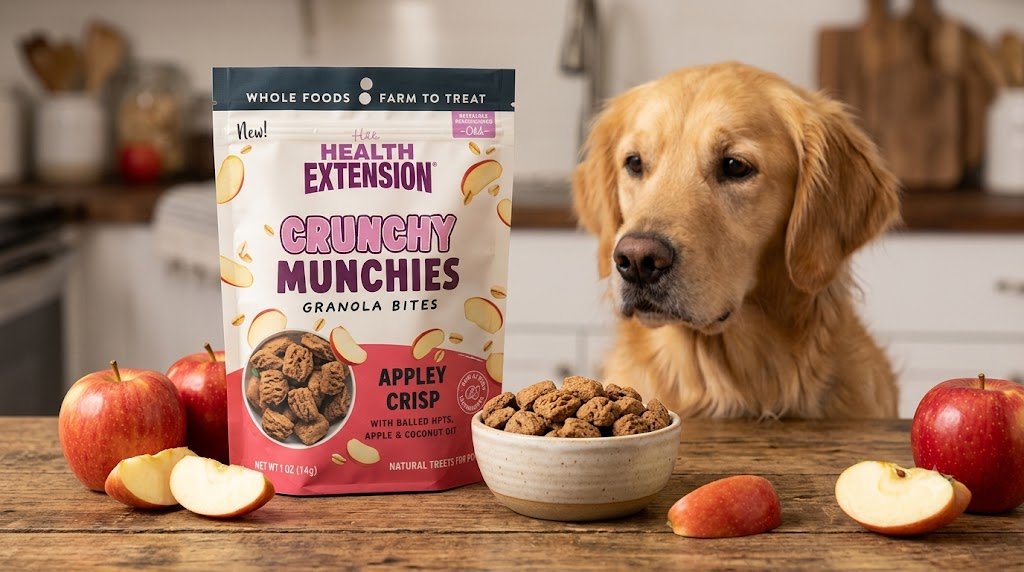 Health extension crunchy munchies appley crisp dog treats